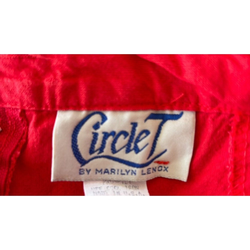 Circle T Skirt 13/14 Red Handkerchief Kitsch Rockabilly Folk Chili Peppers Dance - Picture 9 of 16